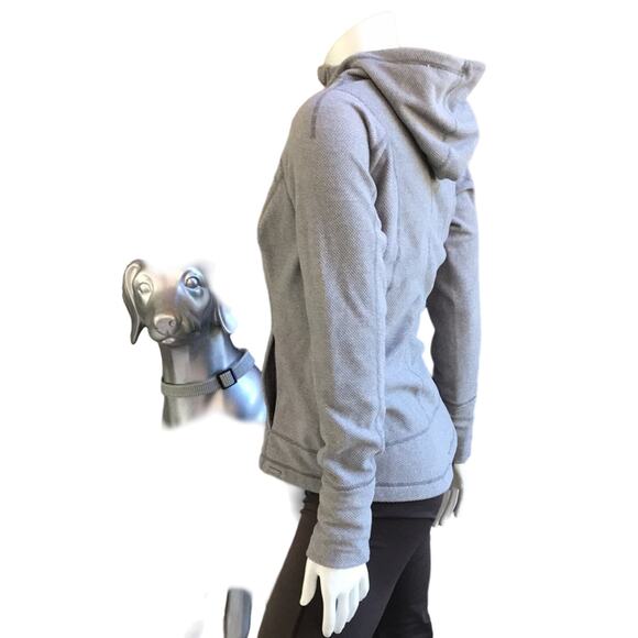 prAna Rockaway Gray Full Zip Hooded Jacket Women's Size Small Zipped Pockets - Picture 2 of 8